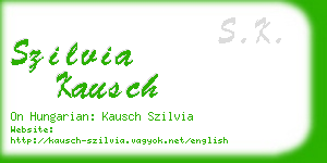 szilvia kausch business card